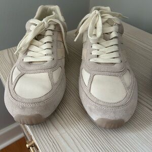 Vince Off-White Suede & Leather Low-Top Sneaker